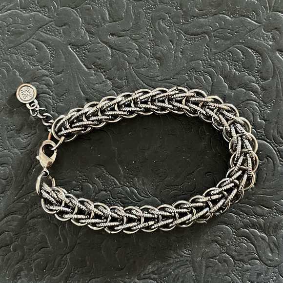 Simply Vera Braided Chain Gunmetal Bracelet - Picture 3 of 5